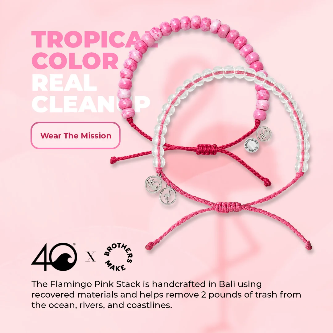 4ocean x Brothers Make Colors of the Seas Collection - Flamingo Pink Stack - Image 4
